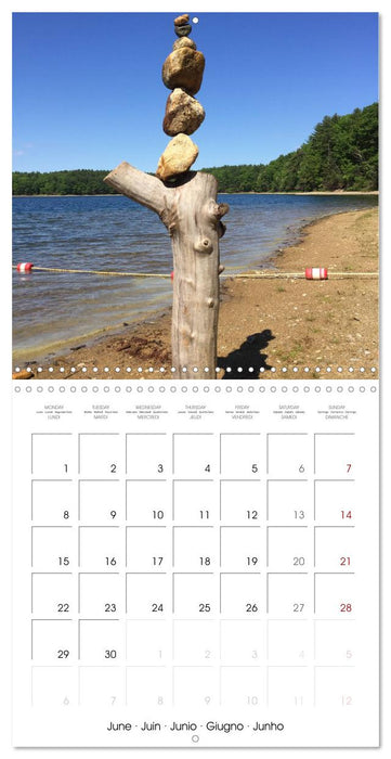 Stone Balancing at Walden Pond (CALVENDO Monthly Calendar 2026)