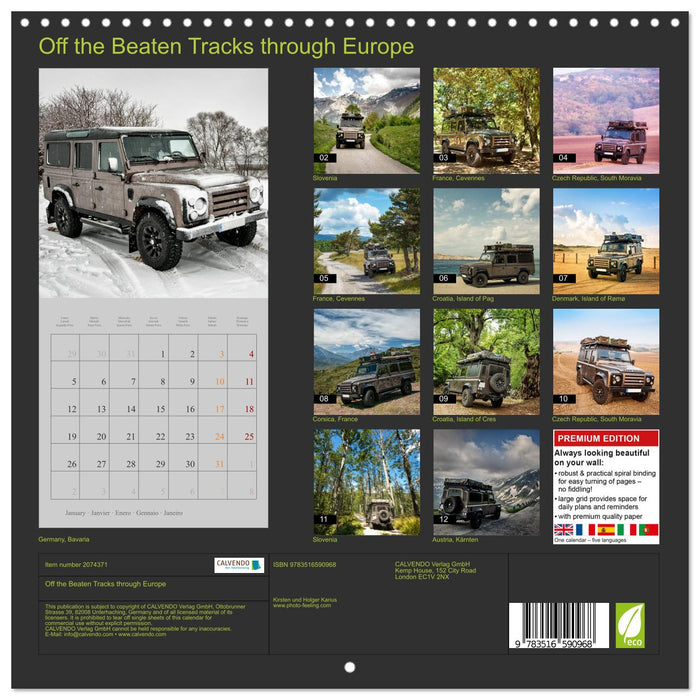 Off the Beaten Tracks through Europe (CALVENDO Monthly Calendar 2026)