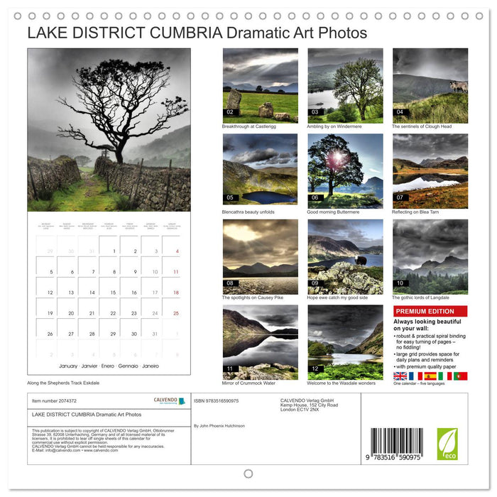 LAKE DISTRICT CUMBRIA Dramatic Art Photos (CALVENDO Monthly Calendar 2026)