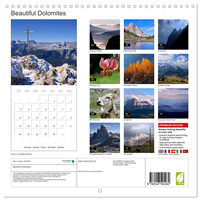 Beautiful Dolomites (CALVENDO Monthly Calendar 2026)