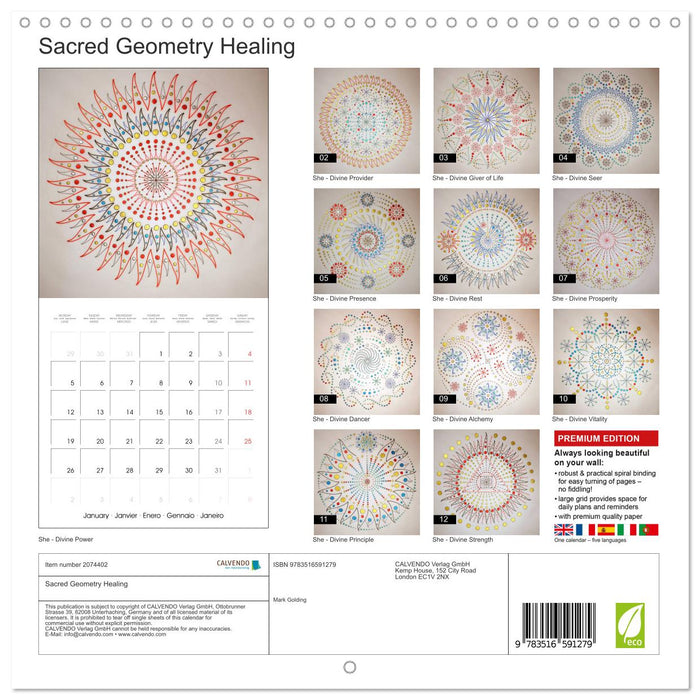 Sacred Geometry Healing (CALVENDO Monthly Calendar 2026)