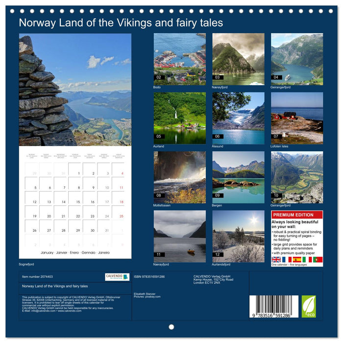 Norway Land of the Vikings and fairy tales (CALVENDO Monthly Calendar 2026)