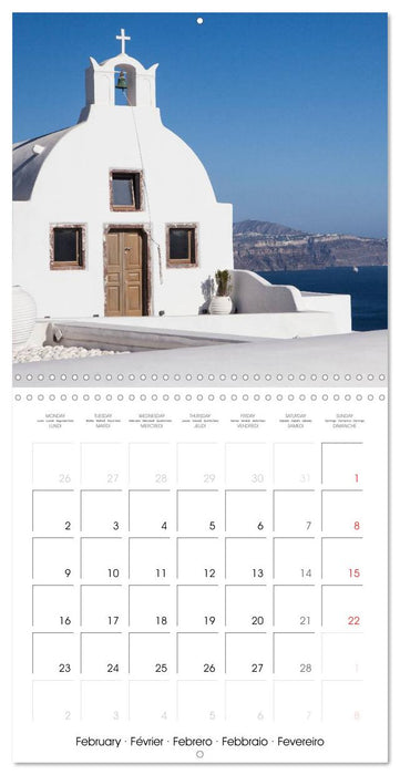 Santorini, Une perle de la Méditerranée (CALVENDO Calendrier mensuel 2026)