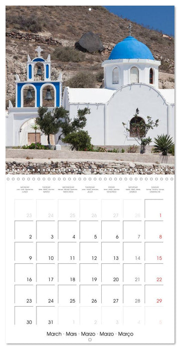 Santorini, Une perle de la Méditerranée (CALVENDO Calendrier mensuel 2026)