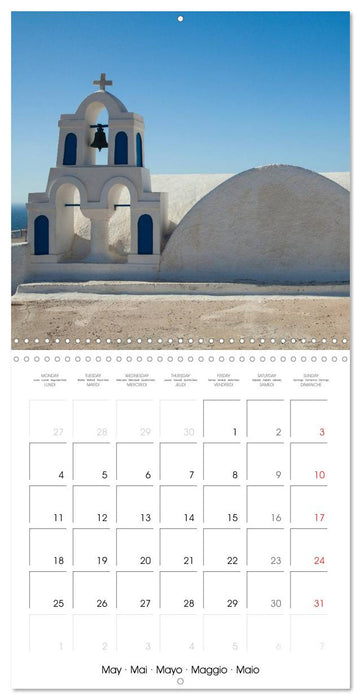 Santorini, Une perle de la Méditerranée (CALVENDO Calendrier mensuel 2026)