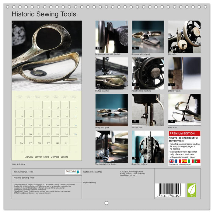 Historic Sewing Tools (CALVENDO Monthly Calendar 2026)