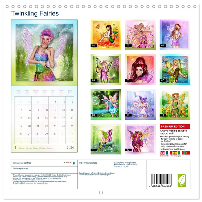 Twinkling Fairies (CALVENDO Monthly Calendar 2026)