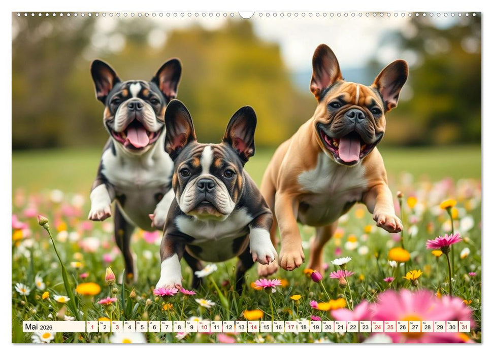 Frenchies in Spiellaune (CALVENDO Wandkalender 2026)