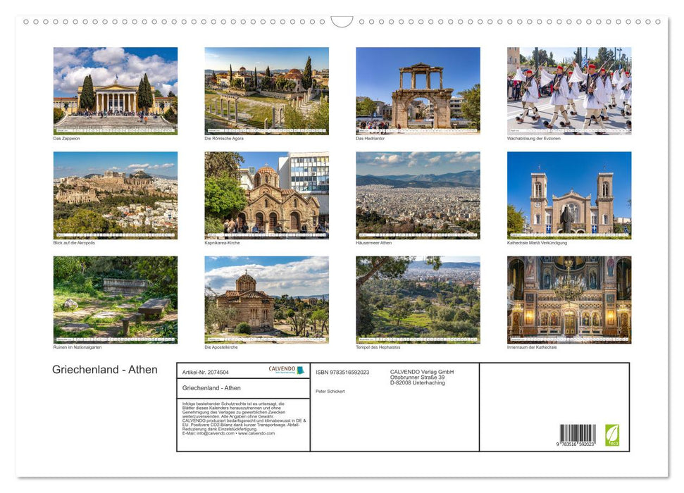 Griechenland - Athen (CALVENDO Wandkalender 2026)