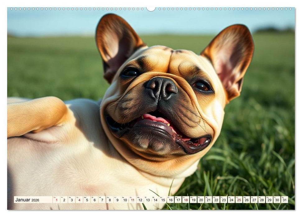 Frenchies in Spiellaune (CALVENDO Premium Wandkalender 2026)