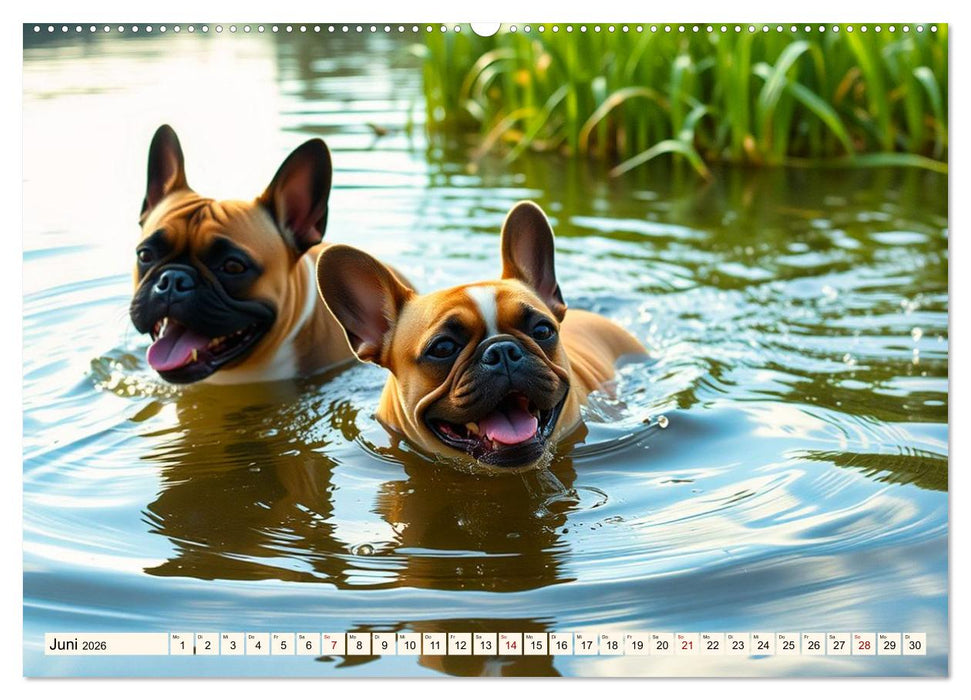Frenchies in Spiellaune (CALVENDO Premium Wandkalender 2026)