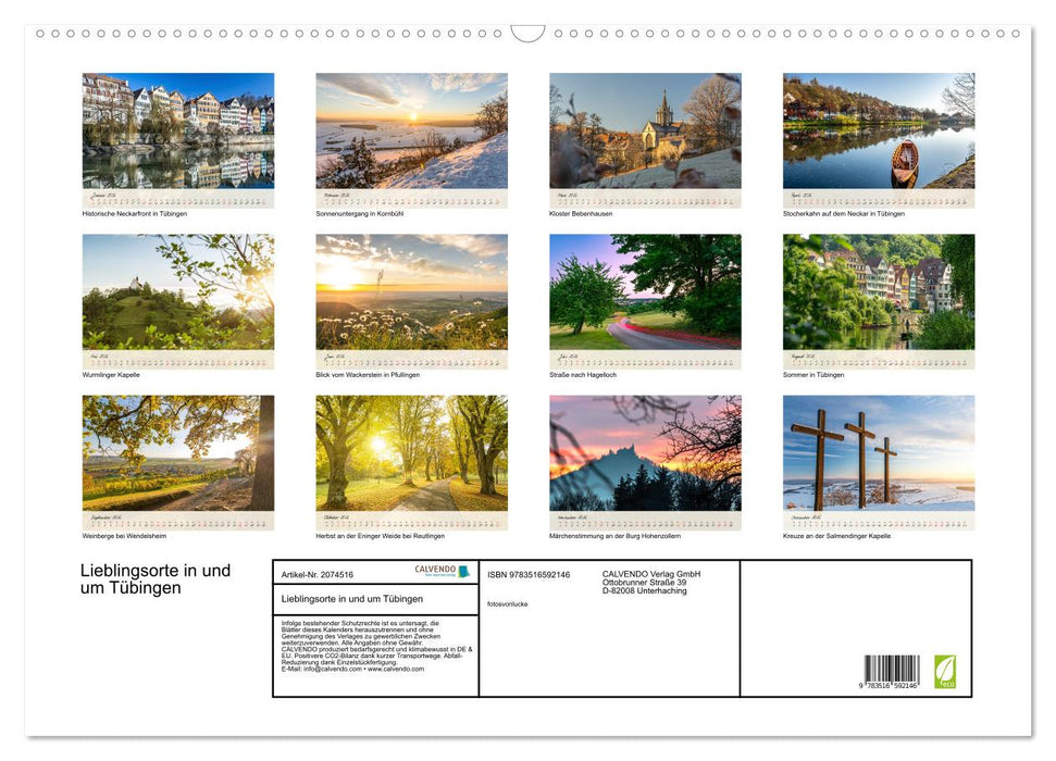Lieblingsorte in und um Tübingen (CALVENDO Wandkalender 2026)