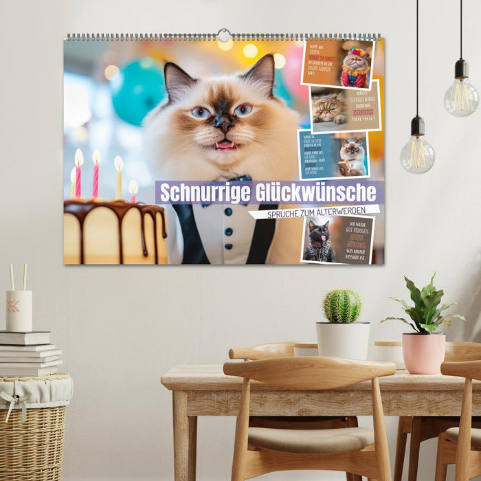 Schnurrige Glückwünsche - Sprüche zum Älterwerden (CALVENDO Wandkalender 2026)