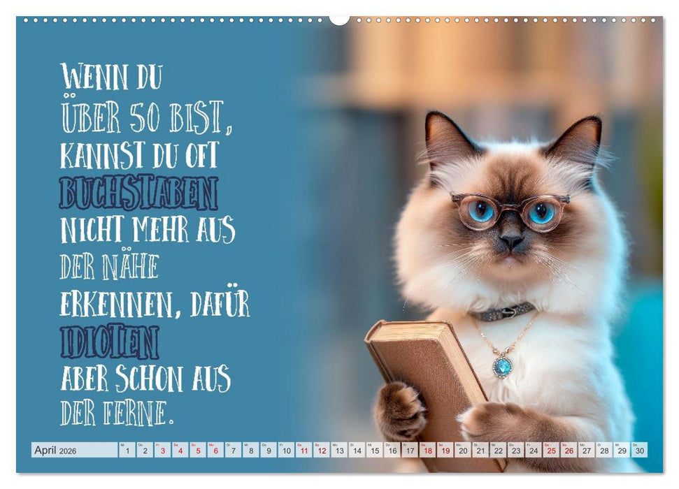 Schnurrige Glückwünsche - Sprüche zum Älterwerden (CALVENDO Wandkalender 2026)