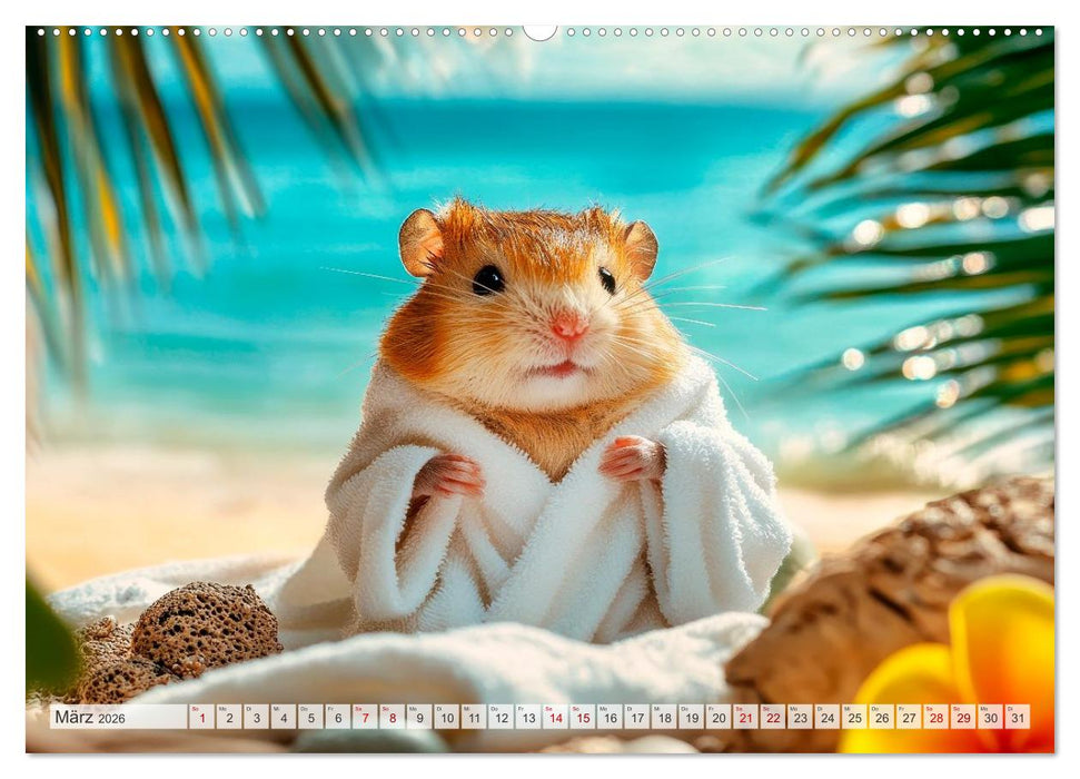 Hamster auf Reisen (CALVENDO Premium Wandkalender 2026)