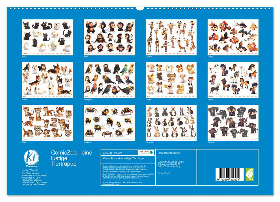 ComicZoo - eine lustige Tiertruppe (CALVENDO Premium Wandkalender 2026)