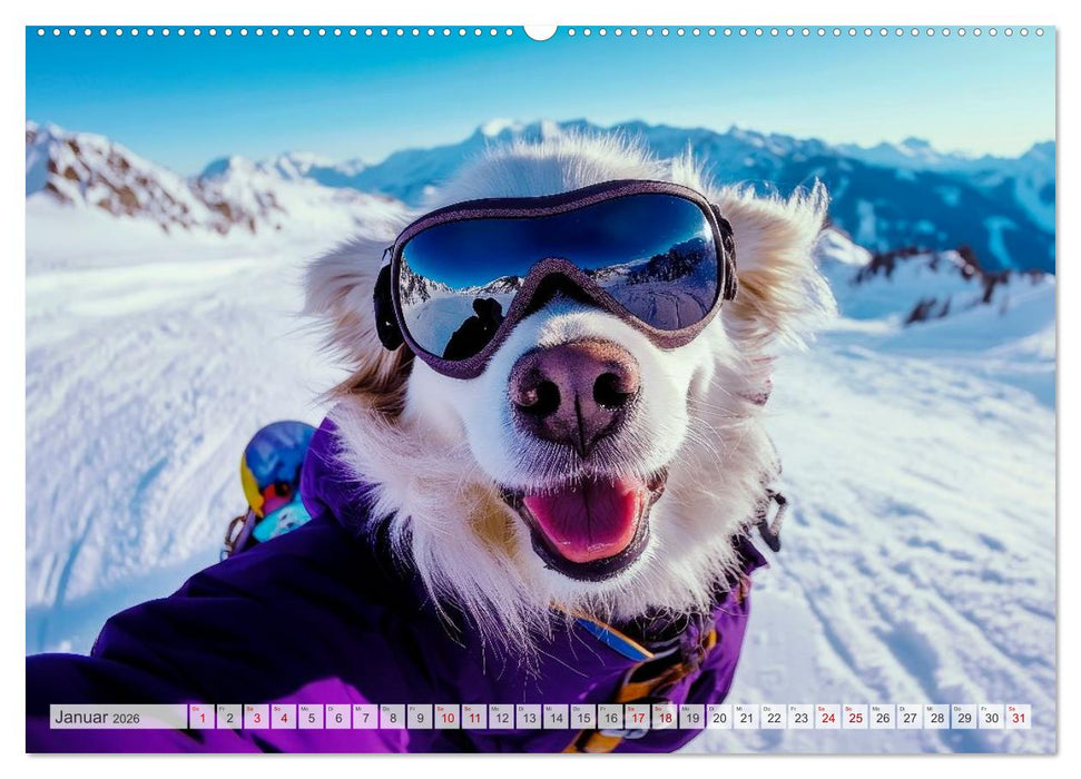 HUNDE-SELFIES Tierischer Outdoorspaß (CALVENDO Wandkalender 2026)