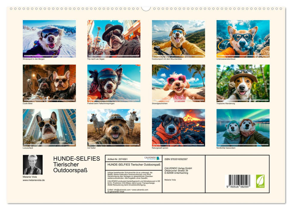 HUNDE-SELFIES Tierischer Outdoorspaß (CALVENDO Premium Wandkalender 2026)