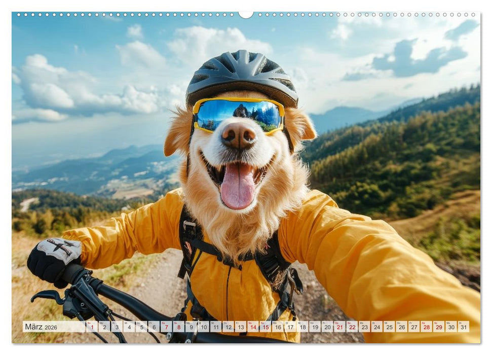 HUNDE-SELFIES Tierischer Outdoorspaß (CALVENDO Premium Wandkalender 2026)
