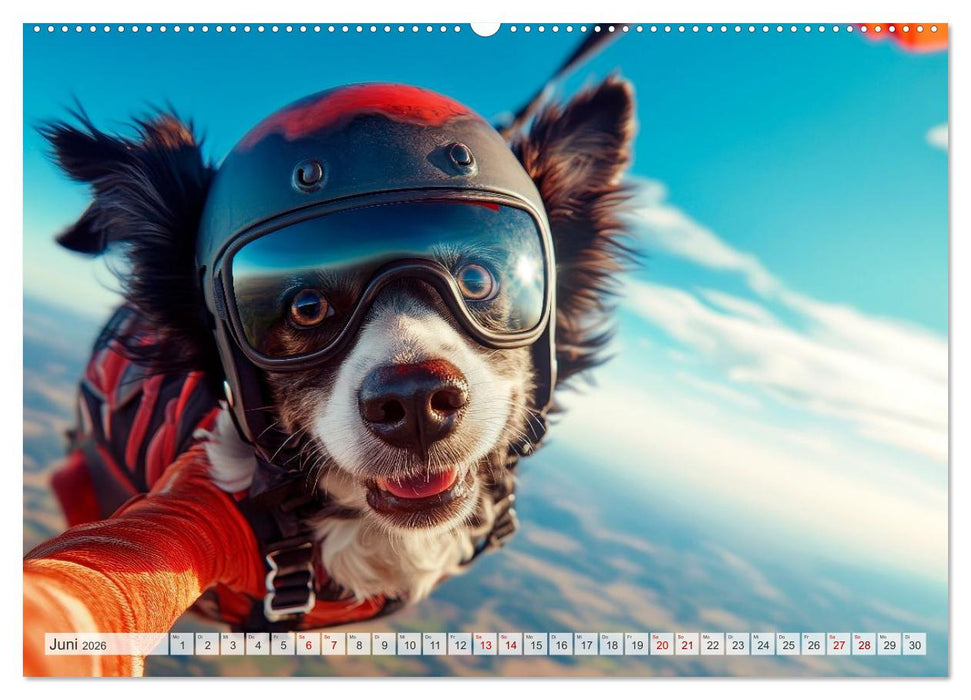 HUNDE-SELFIES Tierischer Outdoorspaß (CALVENDO Premium Wandkalender 2026)