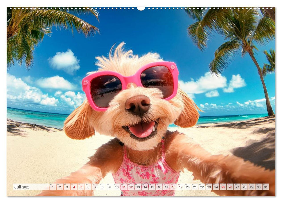 HUNDE-SELFIES Tierischer Outdoorspaß (CALVENDO Premium Wandkalender 2026)