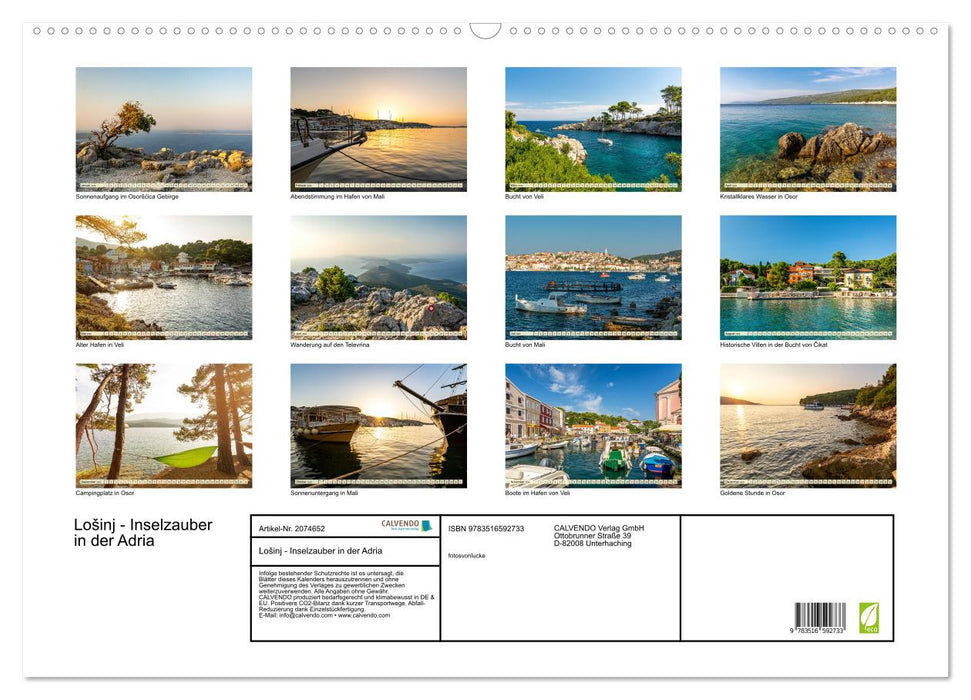 Lošinj - Inselzauber in der Adria (CALVENDO Wandkalender 2026)