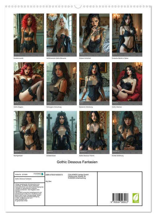 Gothic Dessous Fantasien (CALVENDO Premium Wandkalender 2026)