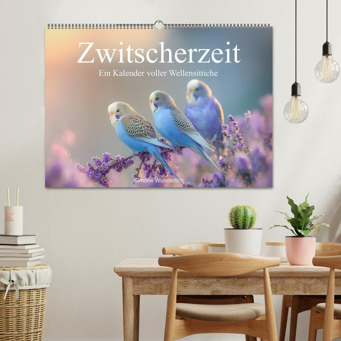 Zwitscherzeit - Ein Kalender voller Wellensittiche (CALVENDO Wandkalender 2026)