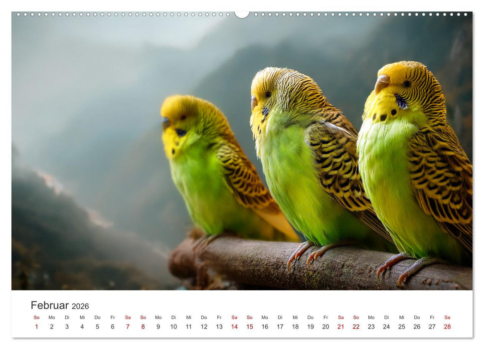 Zwitscherzeit - Ein Kalender voller Wellensittiche (CALVENDO Wandkalender 2026)