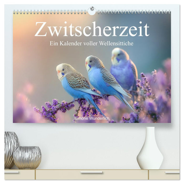 Zwitscherzeit - Ein Kalender voller Wellensittiche (CALVENDO Premium Wandkalender 2026)