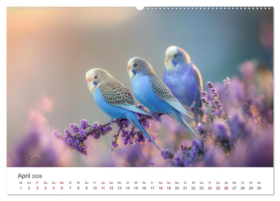 Zwitscherzeit - Ein Kalender voller Wellensittiche (CALVENDO Premium Wandkalender 2026)