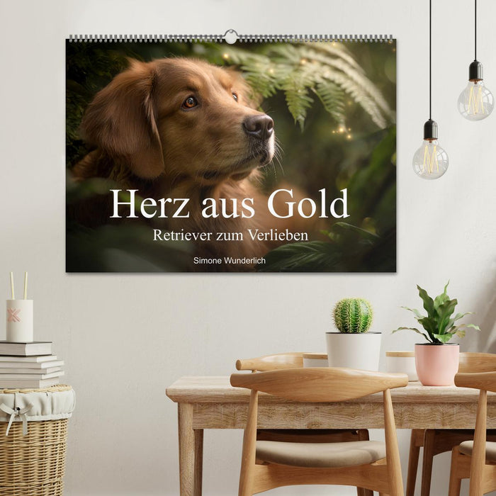 Herz aus Gold - Retriever zum Verlieben (CALVENDO Wandkalender 2026)