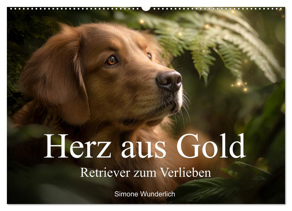 Herz aus Gold - Retriever zum Verlieben (CALVENDO Wandkalender 2026)