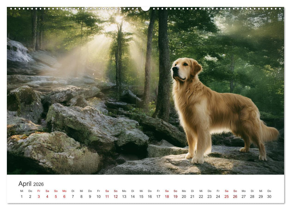 Herz aus Gold - Retriever zum Verlieben (CALVENDO Wandkalender 2026)