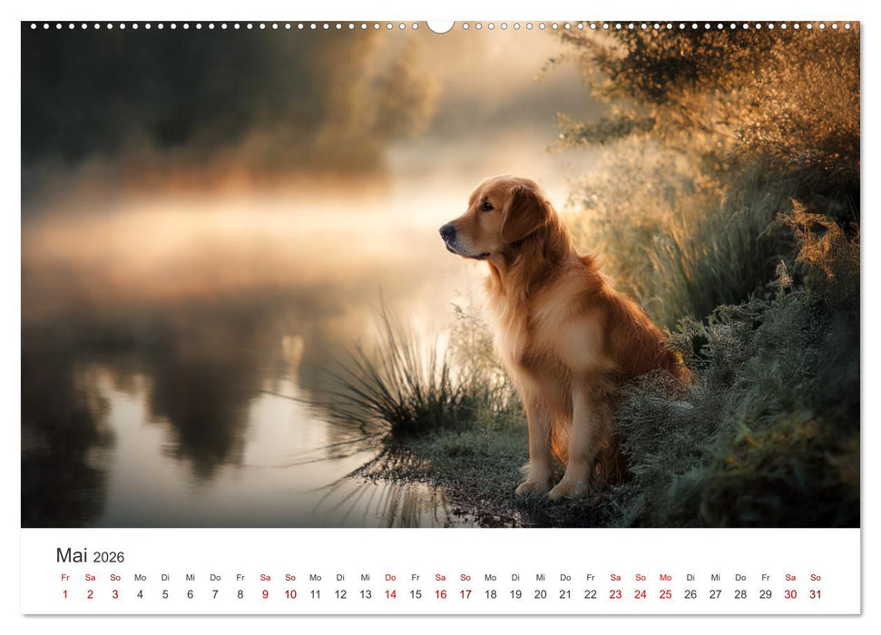 Herz aus Gold - Retriever zum Verlieben (CALVENDO Wandkalender 2026)