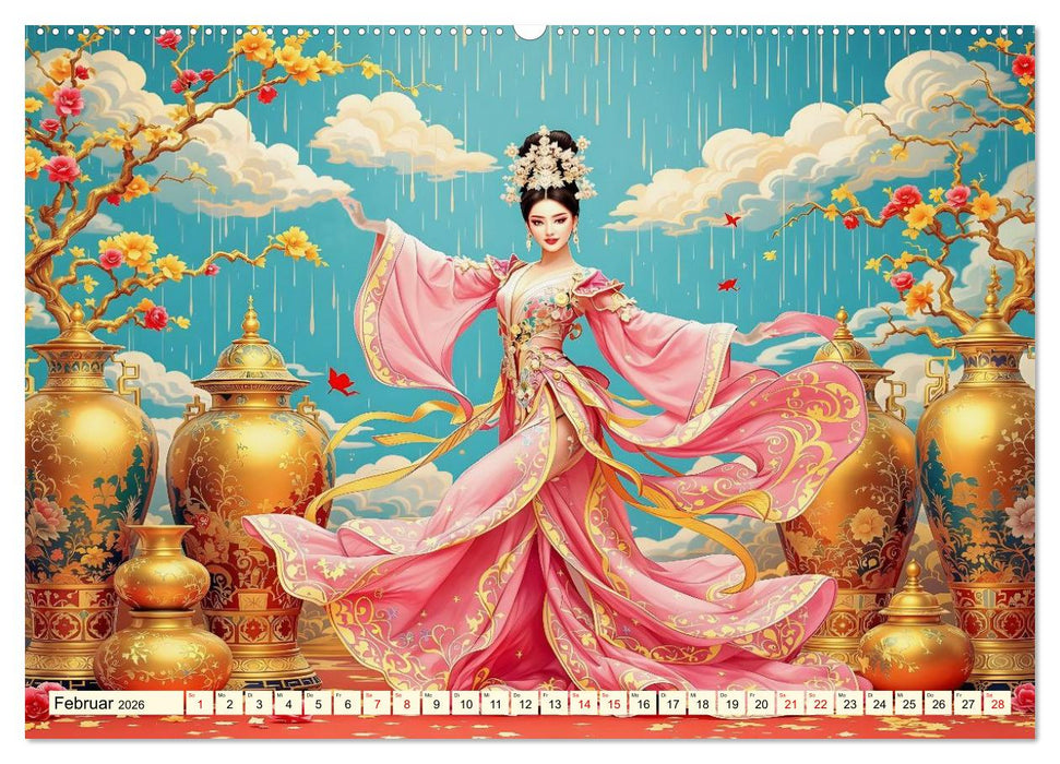 Rhythmus der chinesischen Anmut (CALVENDO Premium Wandkalender 2026)