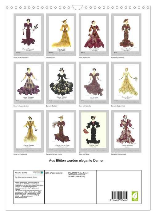 Aus Blüten werden elegante Damen (CALVENDO Wandkalender 2026)