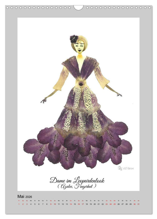 Aus Blüten werden elegante Damen (CALVENDO Wandkalender 2026)