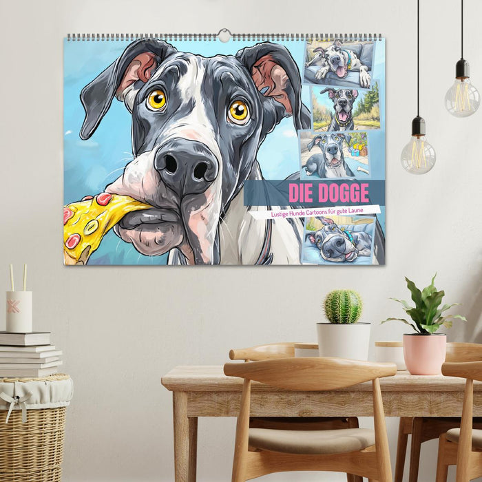 Die Dogge. Lustige Hunde Cartoons für gute Laune (CALVENDO Wandkalender 2026)