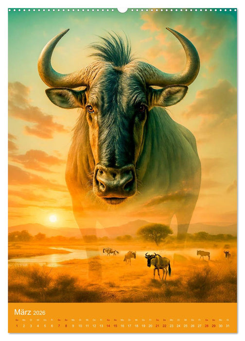 Afrikas wilde Seele - Magische Tierwelt im Porträt (CALVENDO Wandkalender 2026)