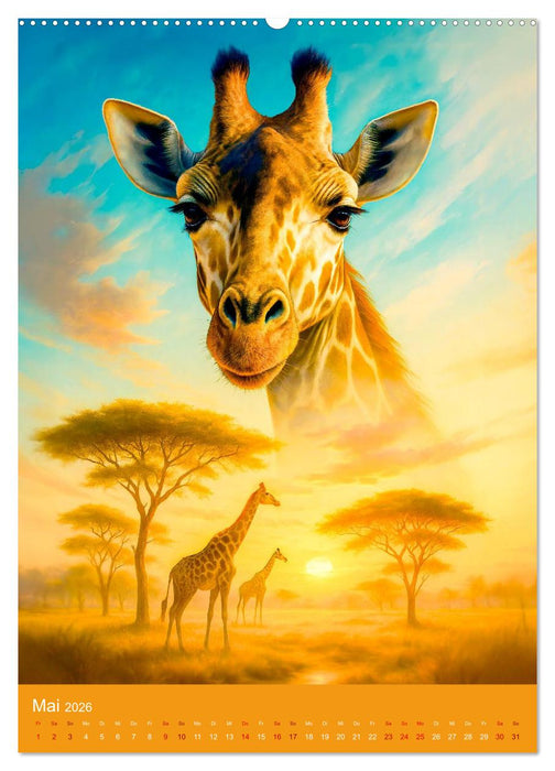 Afrikas wilde Seele - Magische Tierwelt im Porträt (CALVENDO Wandkalender 2026)