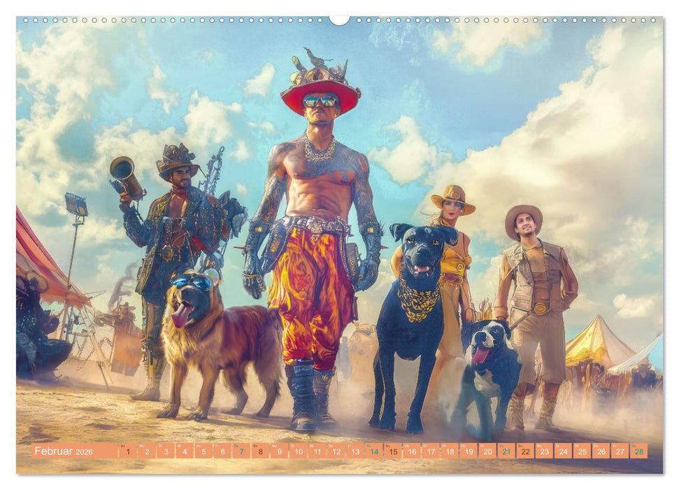 Festival in der Wüste - Bunt und schräg (CALVENDO Premium Wandkalender 2026)