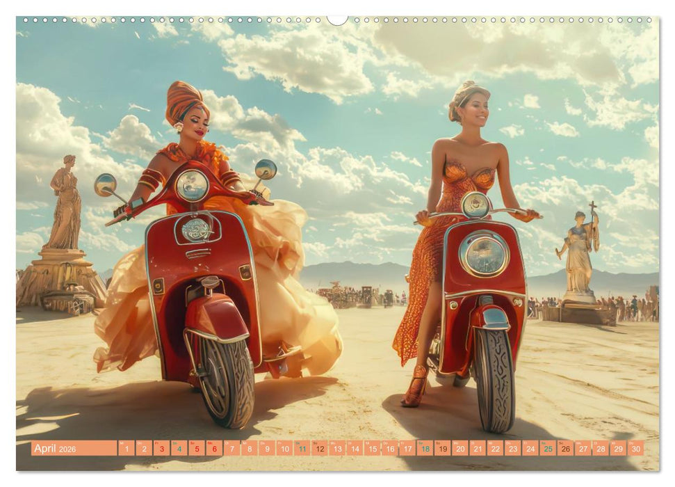 Festival in der Wüste - Bunt und schräg (CALVENDO Premium Wandkalender 2026)