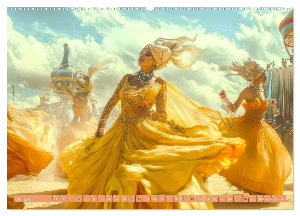 Festival in der Wüste - Bunt und schräg (CALVENDO Premium Wandkalender 2026)