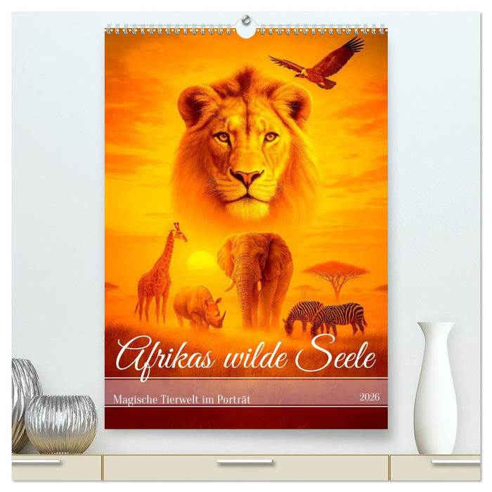 Afrikas wilde Seele - Magische Tierwelt im Porträt (CALVENDO Premium Wandkalender 2026)