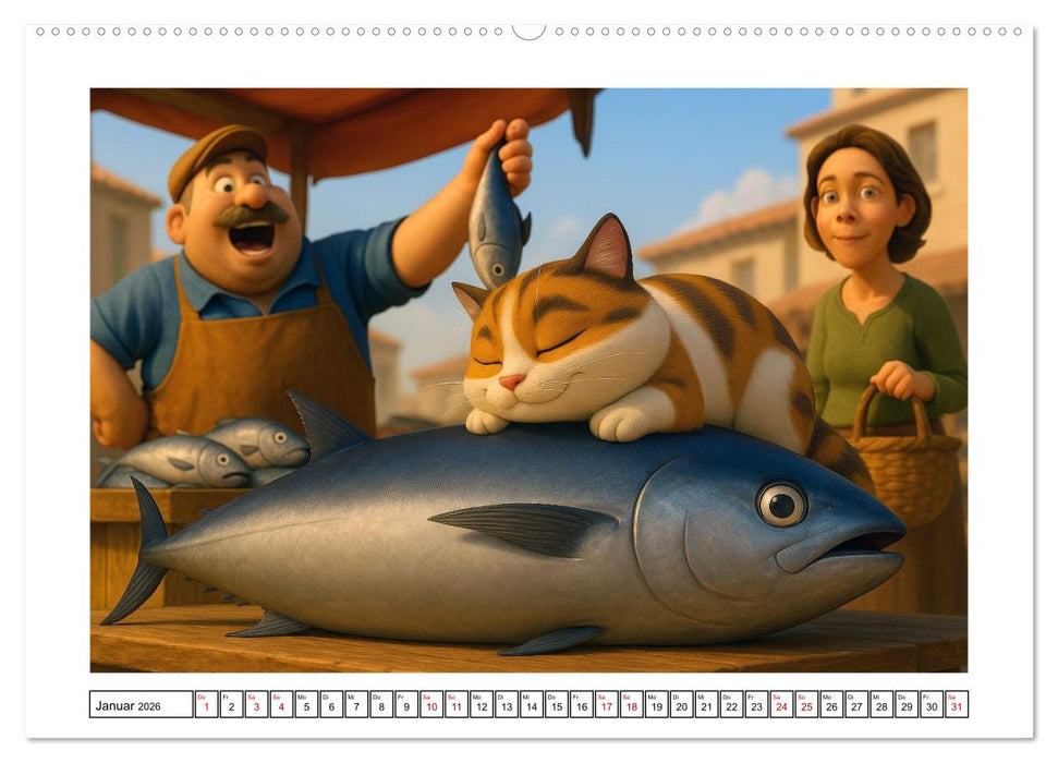 Katzen würden Fische kaufen (CALVENDO Wandkalender 2026)