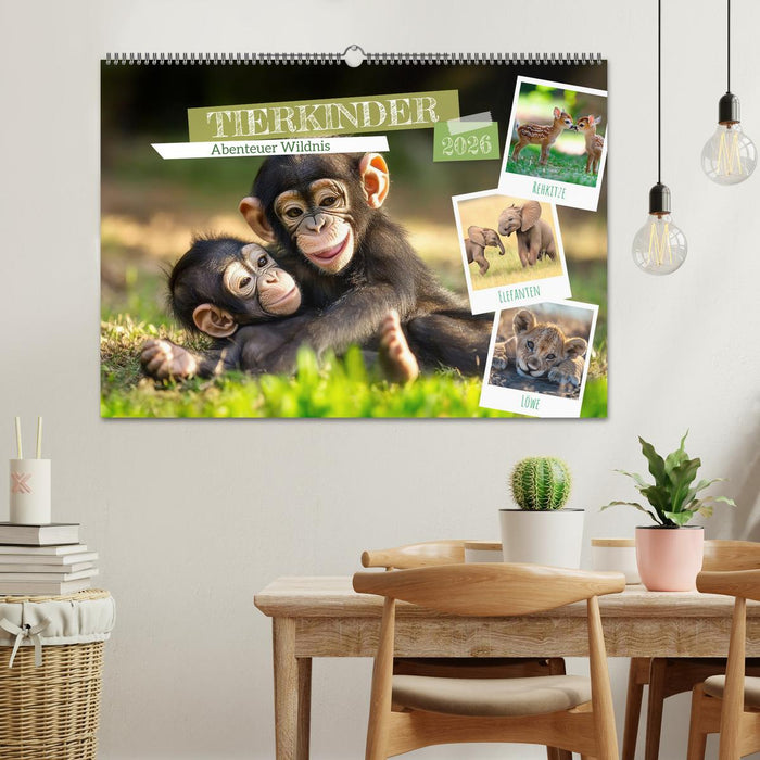 TIERKINDER Abenteuer Wildnis (CALVENDO Wandkalender 2026)