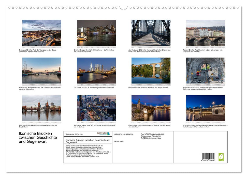 Ikonische Brücken zwischen Geschichte und Gegenwart (CALVENDO Wandkalender 2026)