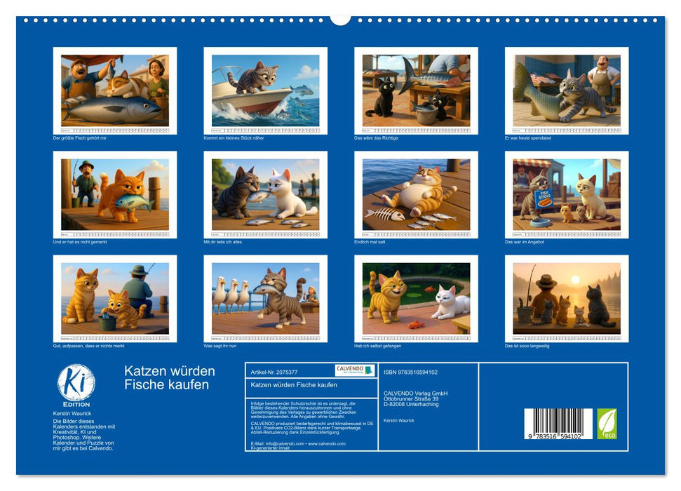 Katzen würden Fische kaufen (CALVENDO Premium Wandkalender 2026)
