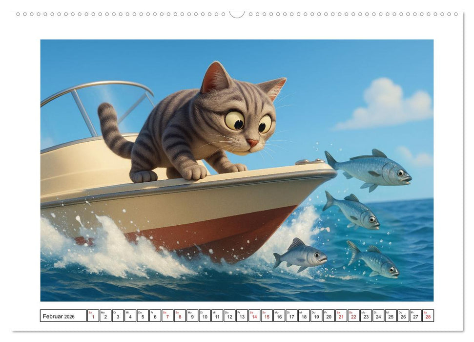 Katzen würden Fische kaufen (CALVENDO Premium Wandkalender 2026)